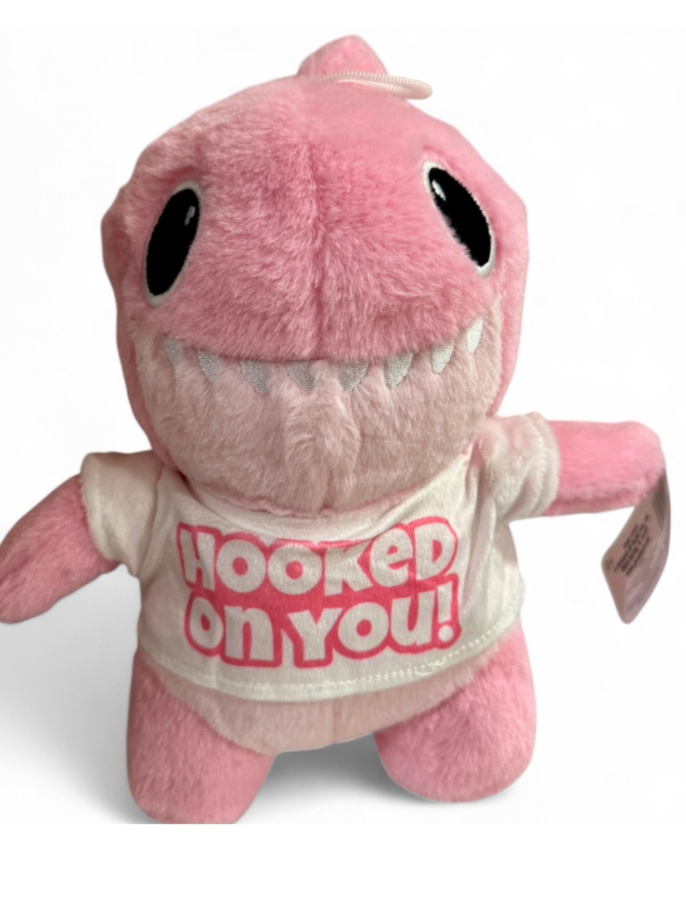 Chompy Pink Plush Shark Toy with 'Hooked On You' Tee 12” NEW!